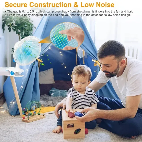 3-in-1 Clip On Fan, Quiet Small Desk Fan With 2 Speeds & Auto Oscillation, Clamp Fan For Office Bedroom Stroller, Safe For Baby view 3