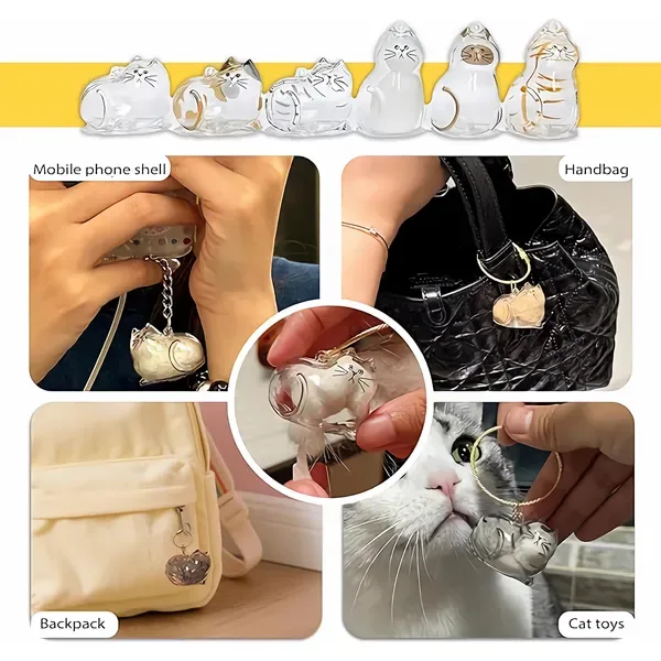 6-Piece Cat Hair Memorial Pendant Set - Pet Keepsake - Soft Fur Capsule Pendant, Portable Keychain view 4