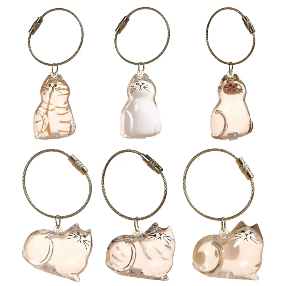 6-Piece Cat Hair Memorial Pendant Set - Pet Keepsake - Soft Fur Capsule Pendant, Portable Keychain view 3