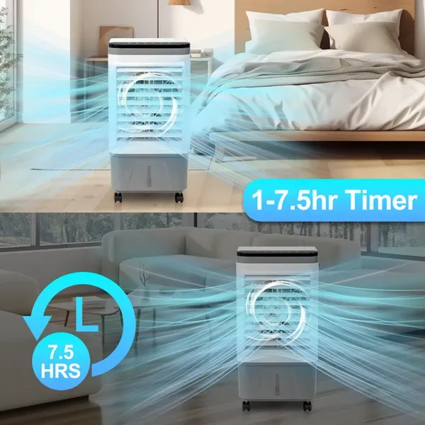 3 In 1 Portable Evaporative Cooler,720R,Indoor,Outdoor,461CFM Air Cooler With Remote,Copper Motor,5.28 Gal Water Tank & Scroll Casters, 4 view 2