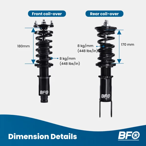 BFO Coilovers Height Adj. Struts For Civic 92-00 EG EJ EH Integra 94-01 view 4