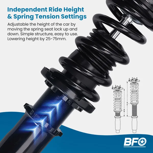 BFO Coilovers Height Adj. Struts For Civic 92-00 EG EJ EH Integra 94-01 view 3