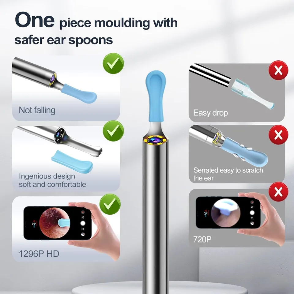 Ear Wax Removal, Ear Wax Removal Tool Camera Builtin 1296P view 2