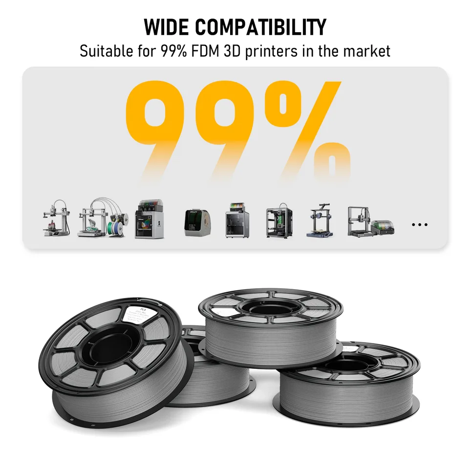 Silk PLA Filament 1.75mm, 1.1kg Spool, Glossy Shiny Finish, Smooth Printing 3D Printer Filament view 5