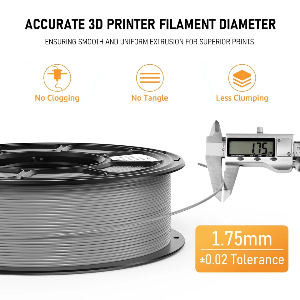 Silk PLA Filament 1.75mm, 1.1kg Spool, Glossy Shiny Finish, Smooth Printing 3D Printer Filament view 8