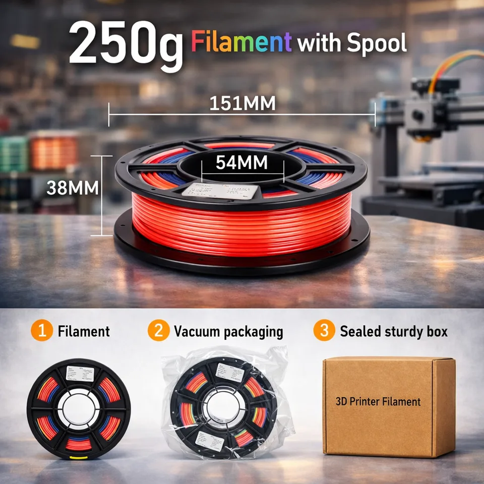 Rainbow Gradient PETG Filament For 3D Printers, Multicolor Color Changing Printing Material, Compatible With Most FDM Printers view 6