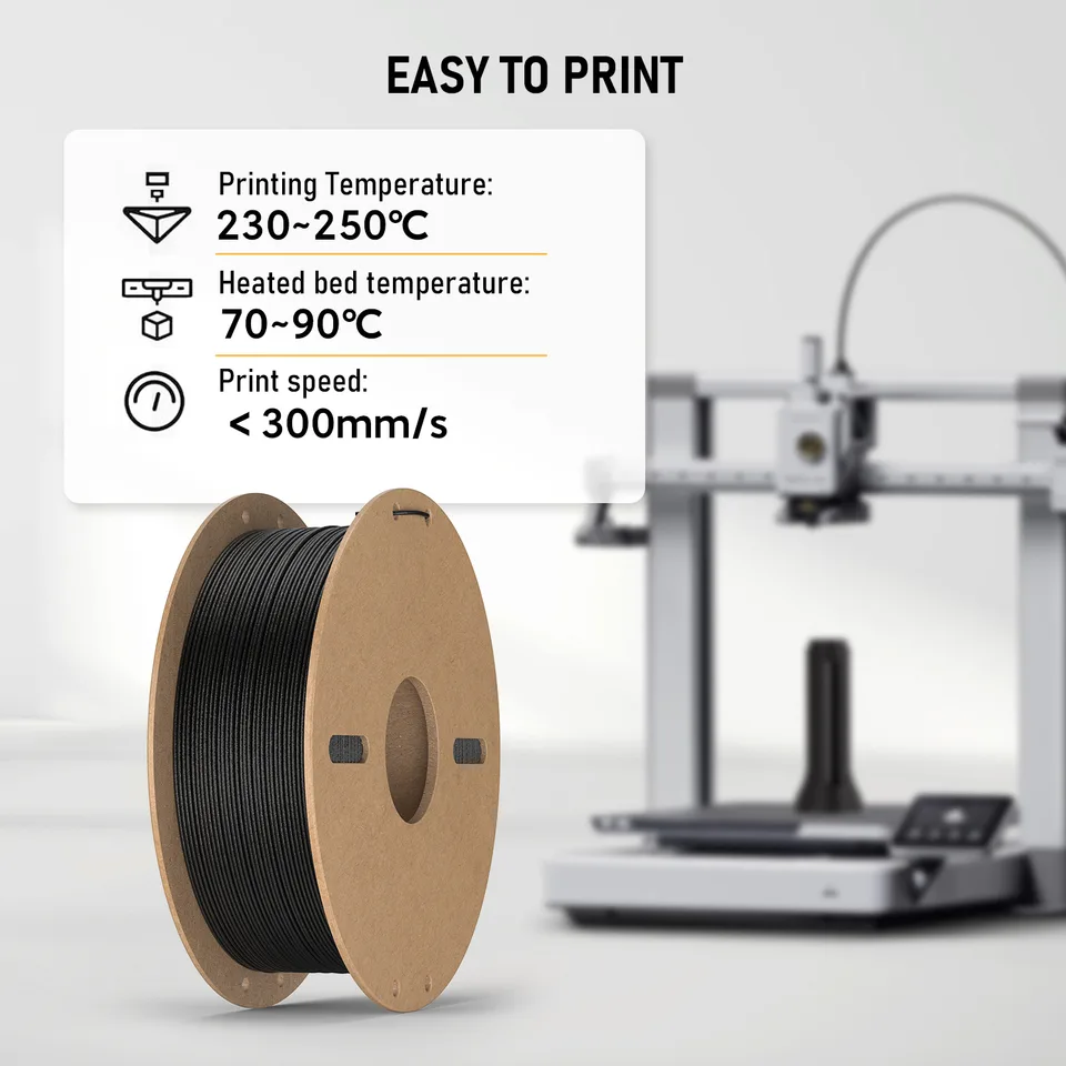 PETG-CF Engineering Filament, 15 Percent Carbon Fiber Reinforced 3D Printer Material, Strong Rigid Filament For Functional Parts view 4