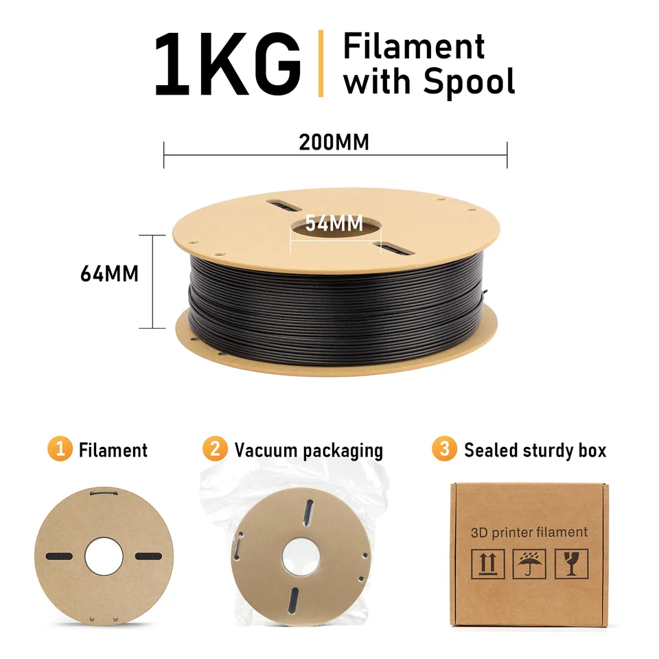 PETG-CF Engineering Filament, 15 Percent Carbon Fiber Reinforced 3D Printer Material, Strong Rigid Filament For Functional Parts view 6