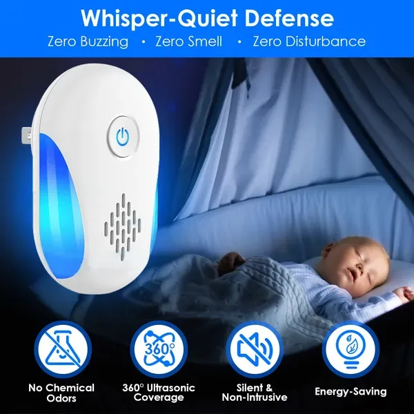 6 Packs Ultrasonic Pest Repellers Electric Plug-In Indoor Pest Control view 4