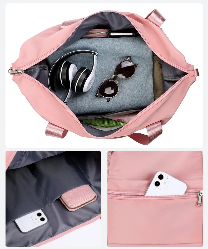 Large Capacity Expandable Gym Bag For Women - Waterproof Travel Duffel With Wet Pocket,Versatile Yoga Sports Bag With Shoe Compartment view 10
