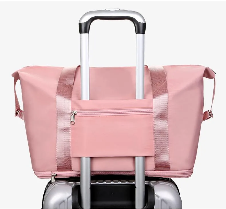 Large Capacity Expandable Gym Bag For Women - Waterproof Travel Duffel With Wet Pocket,Versatile Yoga Sports Bag With Shoe Compartment view 9