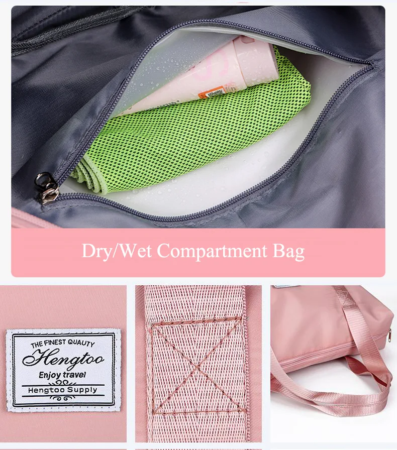 Large Capacity Expandable Gym Bag For Women - Waterproof Travel Duffel With Wet Pocket,Versatile Yoga Sports Bag With Shoe Compartment view 8