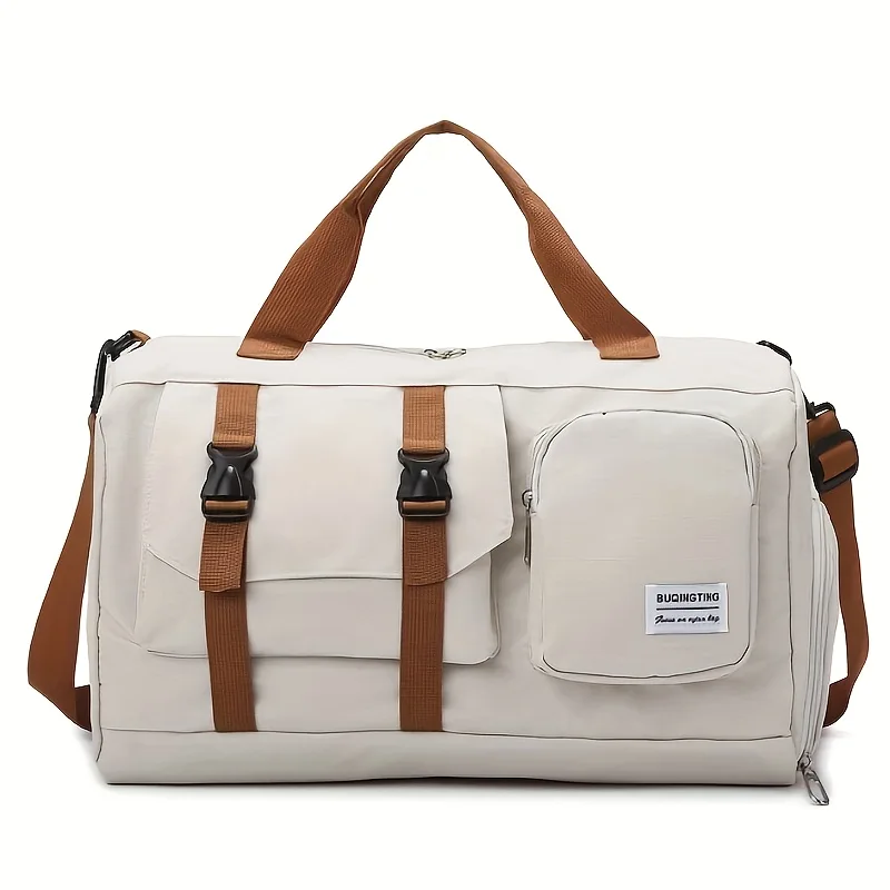 Minimalist Sports Duffel Bag ,Large Capacity Gym Tote With Separate Shoe Pocket,Multi-functional Travel Weekender & Crossbody Bag,Stylish view 3