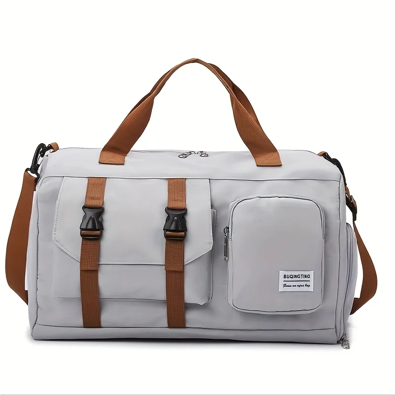 Minimalist Sports Duffel Bag ,Large Capacity Gym Tote With Separate Shoe Pocket,Multi-functional Travel Weekender & Crossbody Bag,Stylish view 2