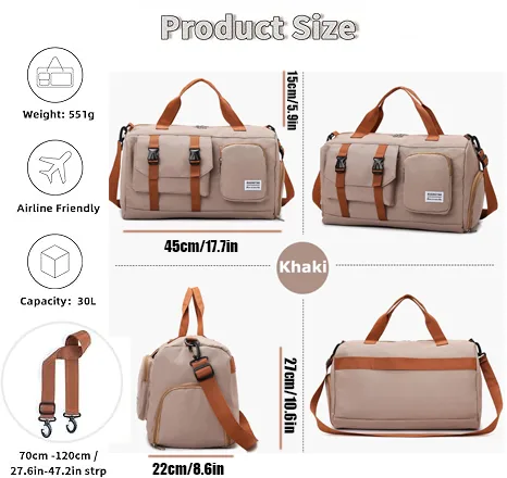 Minimalist Sports Duffel Bag ,Large Capacity Gym Tote With Separate Shoe Pocket,Multi-functional Travel Weekender & Crossbody Bag,Stylish view 10