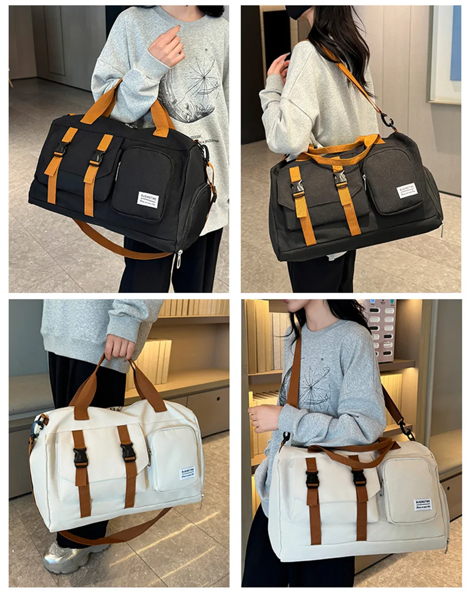 Minimalist Sports Duffel Bag ,Large Capacity Gym Tote With Separate Shoe Pocket,Multi-functional Travel Weekender & Crossbody Bag,Stylish view 12