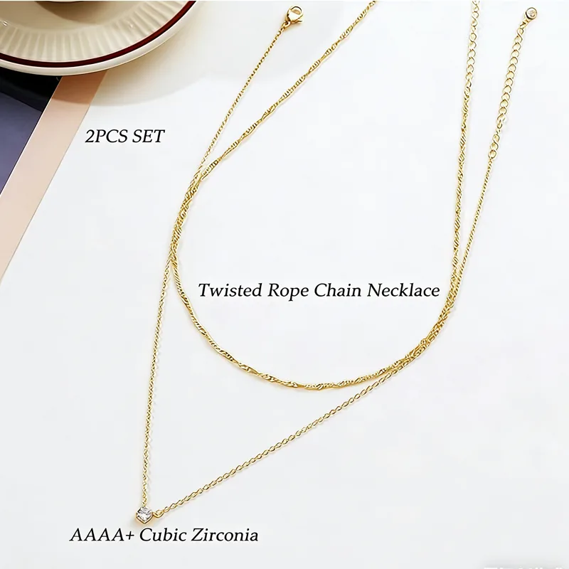 Weergave 5 van 14K Gold Solitaire Pendant Necklaces