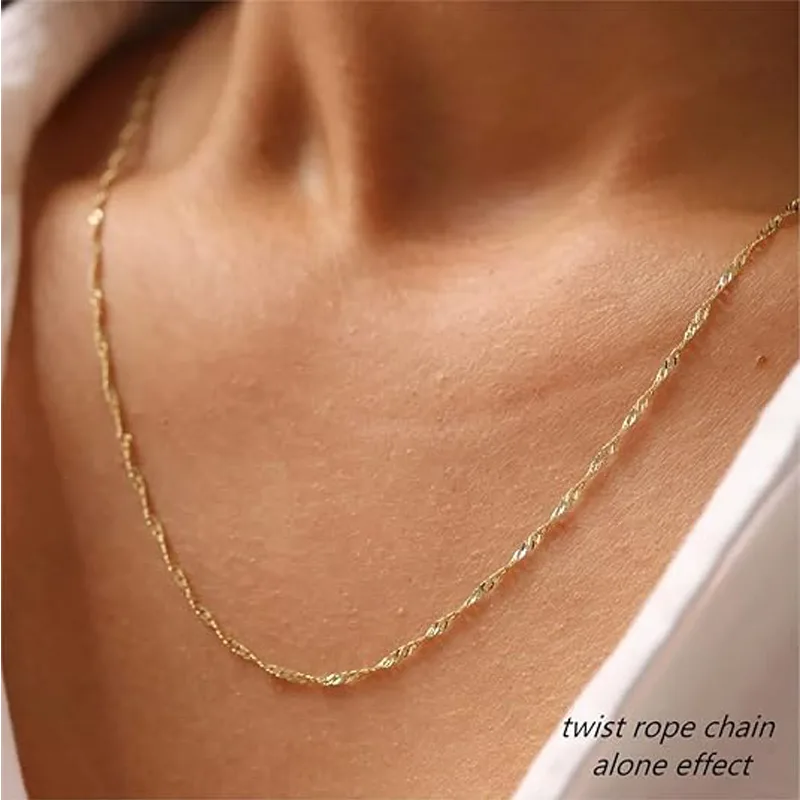 Weergave 3 van 14K Gold Solitaire Pendant Necklaces