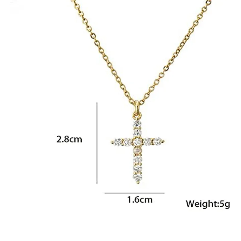 Vue 3 de COLORFUL BLING Cubic Zircon Cross Necklace