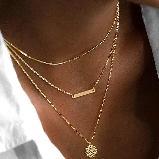 Ansicht 6 von 14K Gold Layered Choker Necklace