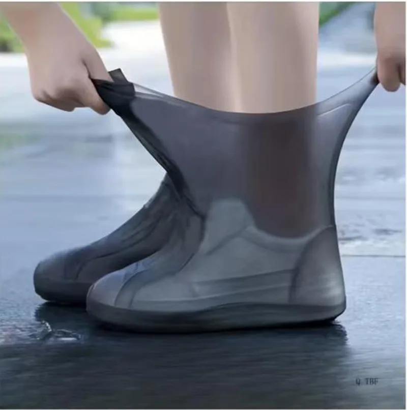 3 Pairs One Size Thickened Latex Silicone Shoe Covers, Waterproof Rain Overshoes, Non-Slip Wear Resistant Outdoor Reusable Foot Covers view 5