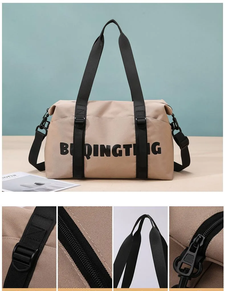Women's Fashion Letter Print Gym Duffel Bag - Wet & Dry Separation Yoga Fitness Tote, Weekender Overnight Shoulder Bag For Travel view 13