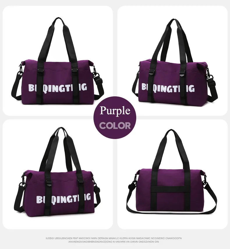 Women's Fashion Letter Print Gym Duffel Bag - Wet & Dry Separation Yoga Fitness Tote, Weekender Overnight Shoulder Bag For Travel view 10