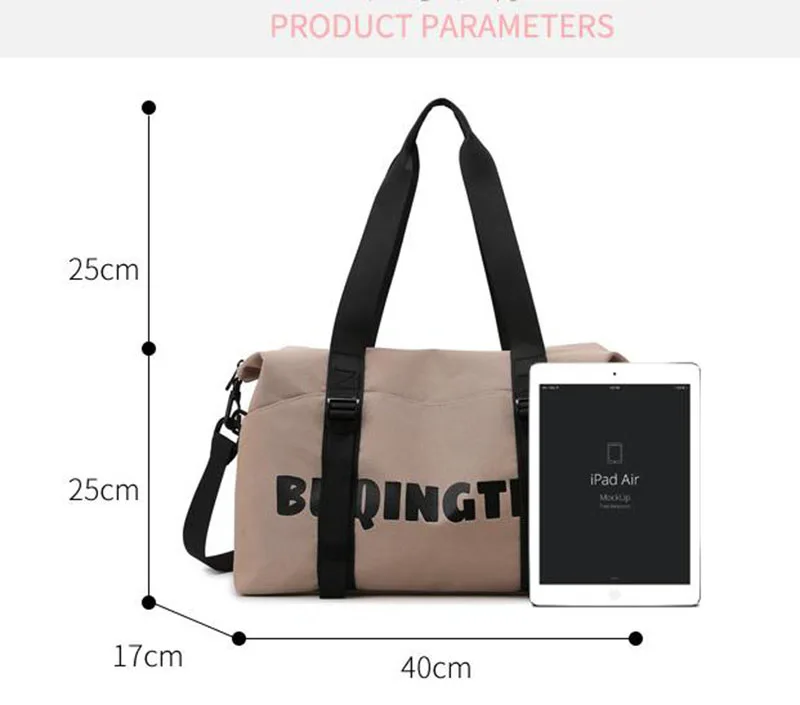 Women's Fashion Letter Print Gym Duffel Bag - Wet & Dry Separation Yoga Fitness Tote, Weekender Overnight Shoulder Bag For Travel view 11