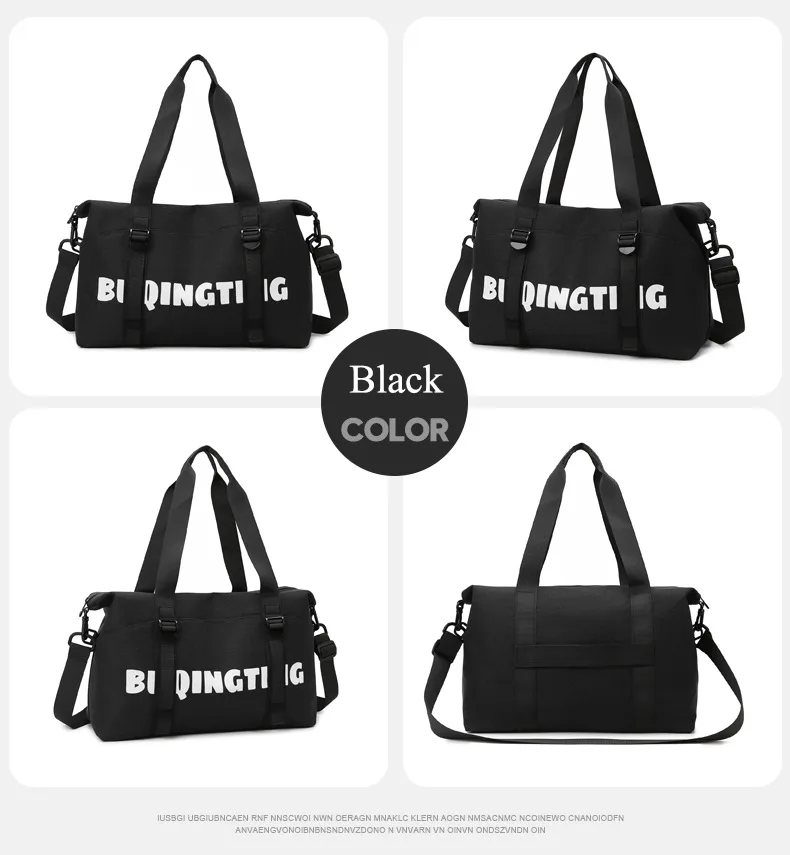 Women's Fashion Letter Print Gym Duffel Bag - Wet & Dry Separation Yoga Fitness Tote, Weekender Overnight Shoulder Bag For Travel view 2