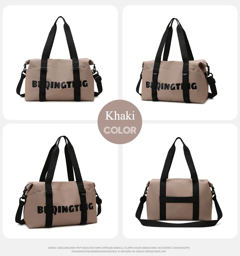 Women's Fashion Letter Print Gym Duffel Bag - Wet & Dry Separation Yoga Fitness Tote, Weekender Overnight Shoulder Bag For Travel view 8