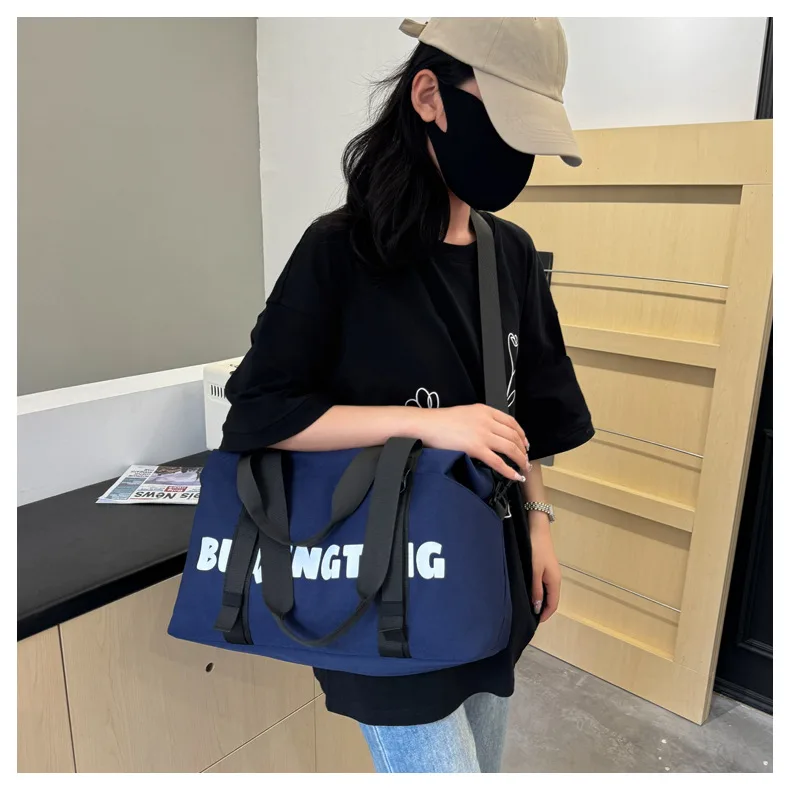 Women's Fashion Letter Print Gym Duffel Bag - Wet & Dry Separation Yoga Fitness Tote, Weekender Overnight Shoulder Bag For Travel view 12