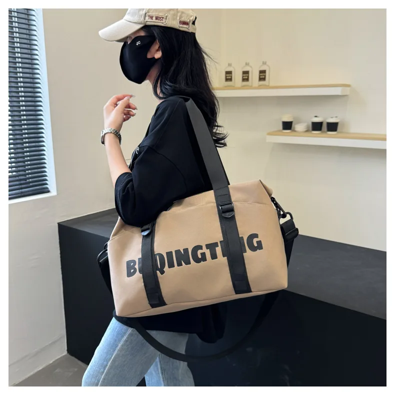 Women's Fashion Letter Print Gym Duffel Bag - Wet & Dry Separation Yoga Fitness Tote, Weekender Overnight Shoulder Bag For Travel view 16
