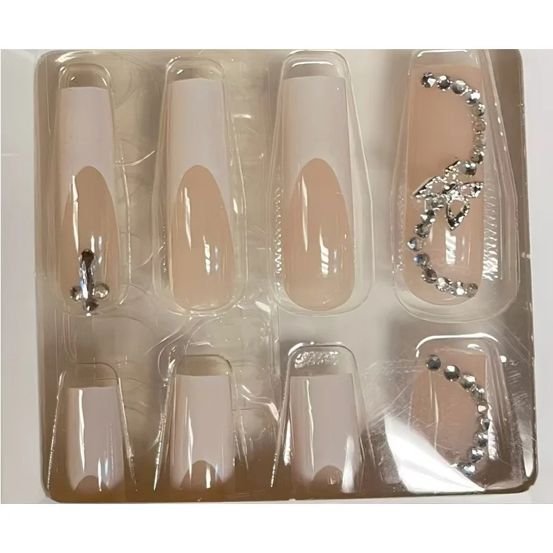 24 PCS White Flower Diamond Butterfly Nail Art view 4