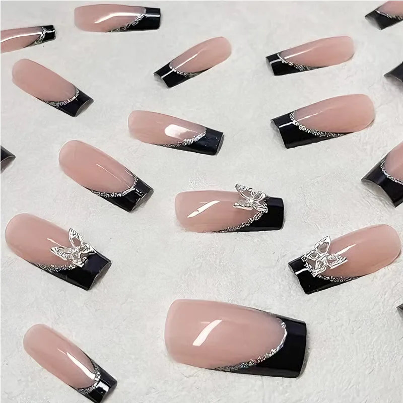 24 PCS Black P Ink Butterfly Nail Art view 2