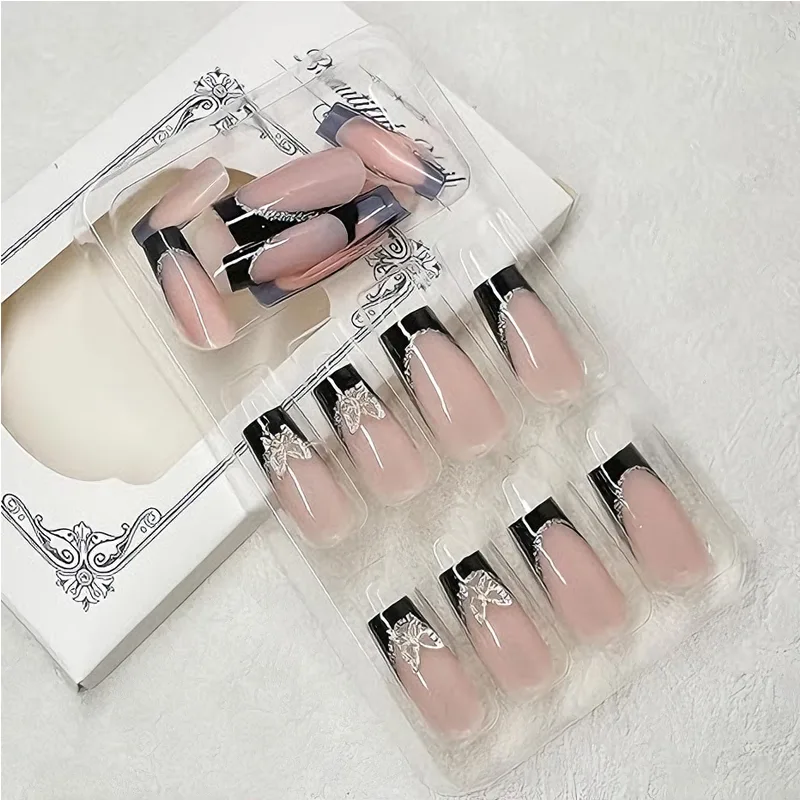 24 PCS Black P Ink Butterfly Nail Art view 3