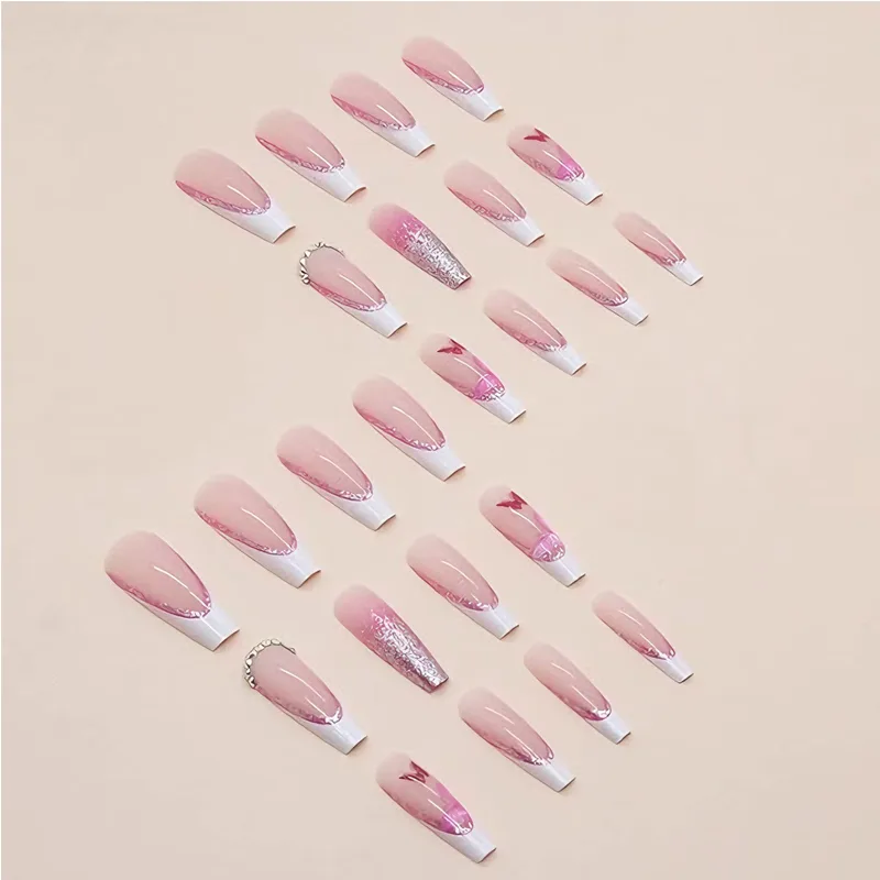 24 PCS Glitter Powder Butterfly Nail Art view 2