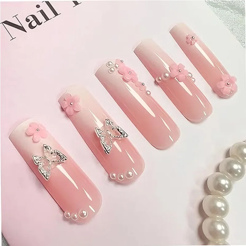 24 PCS Flower Diamond Butterfly Nail Art view 2