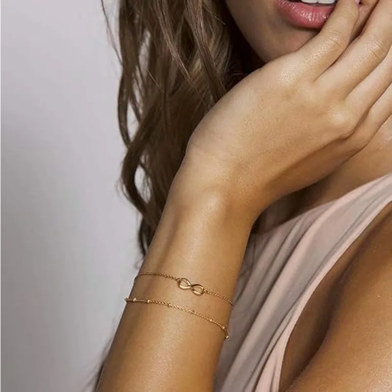 14K Gold Dainty Gold Bracelets view 2