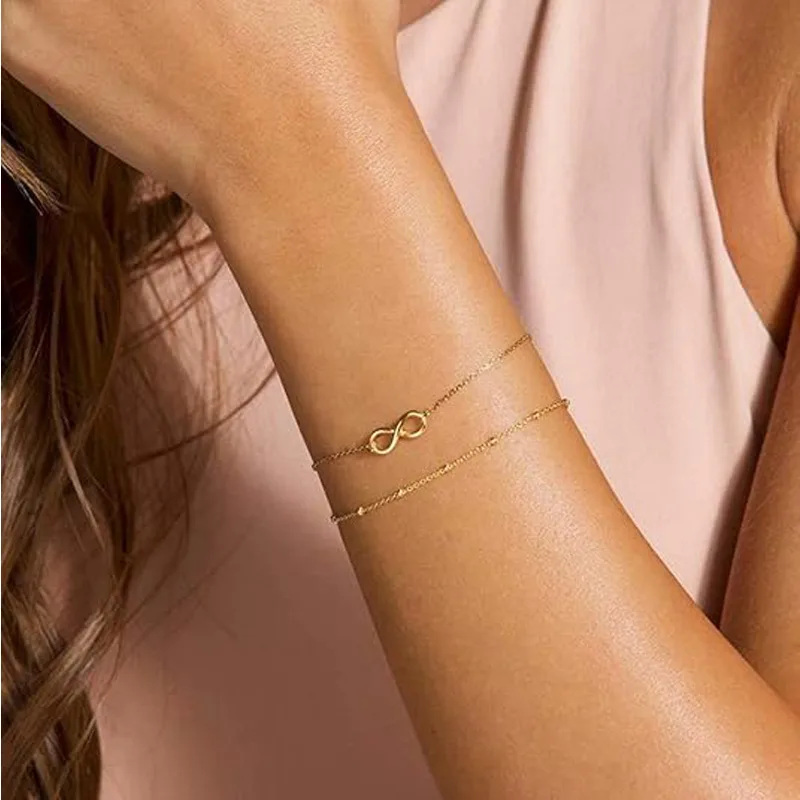 14K Gold Dainty Gold Bracelets view 4