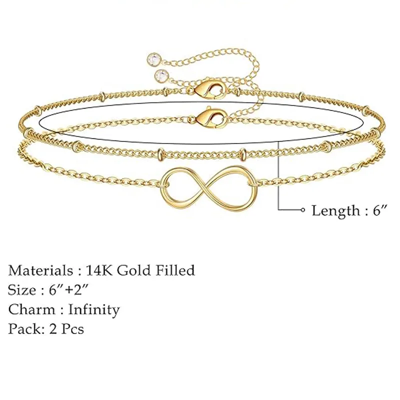 14K Gold Dainty Gold Bracelets view 5