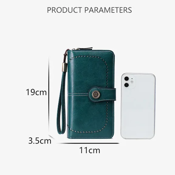 RFID Blocking Women's Long Zipper Wallet, Large Capacity Clutch Purse For Daily & Travel Use, Multi Card Holder Ladies Wallet view 11