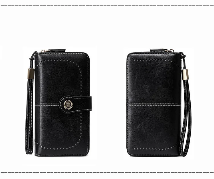 RFID Blocking Women's Long Zipper Wallet, Large Capacity Clutch Purse For Daily & Travel Use, Multi Card Holder Ladies Wallet view 6