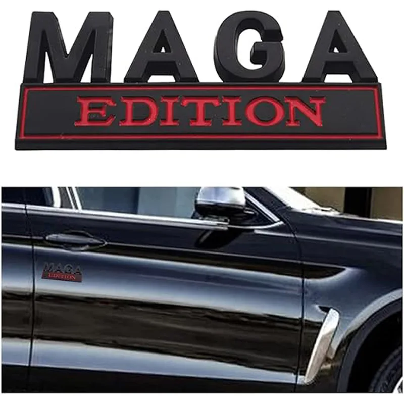4pcs MAGA Edition Car  Metal Badge Sticker Truck Replacement, Suitable For General Motors SUV,Motorcycle, Bicycle Chrome Alloy view 4