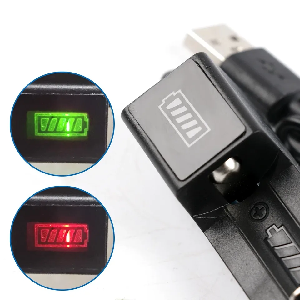 4 Pack 1300 MAh 16340 RCR123A Rechargeable 3.7 V Ion Battery USB Battery Charger view 4