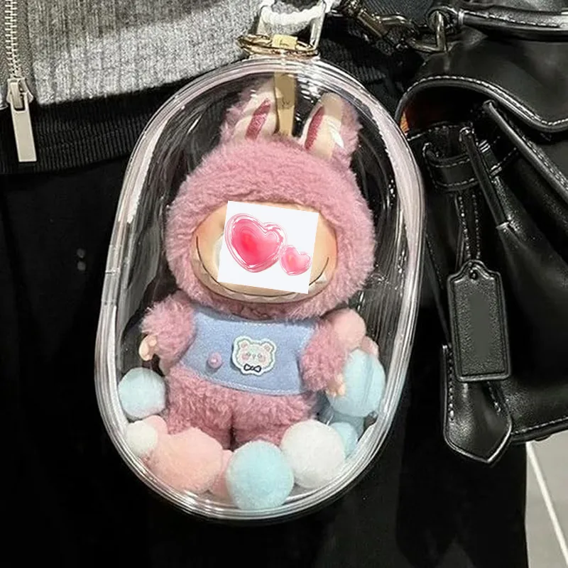 Vue 10 de Doll Backpack,Mini Storage Case,PVC Dustproof Small Doll Bag For Mini Dolls Figures,labubu Doll Bag