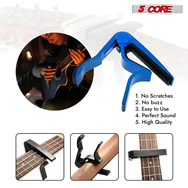 5 Core Capo 4 Pcs Acoustic Electric Guitar 6 String Kapo Clip For Banjo Mandolin Ukulele view 7
