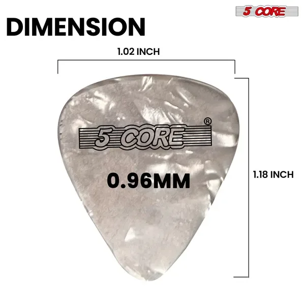 5 Core Guitar Picks 12 Piece Celluloid Light Medium Heavy Extra Heavy For Acoustic Electric Guitars view 8