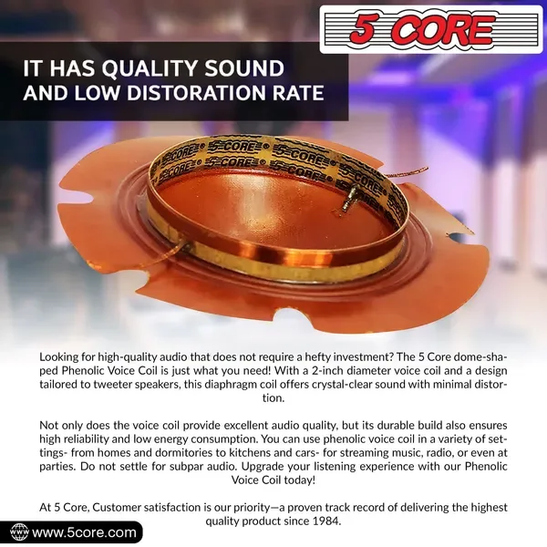 2 Inch Diaphragm Replacement 10 Pcs Phenolic Voice Coil 51mm & Kapton Former Diameter Horn view 2