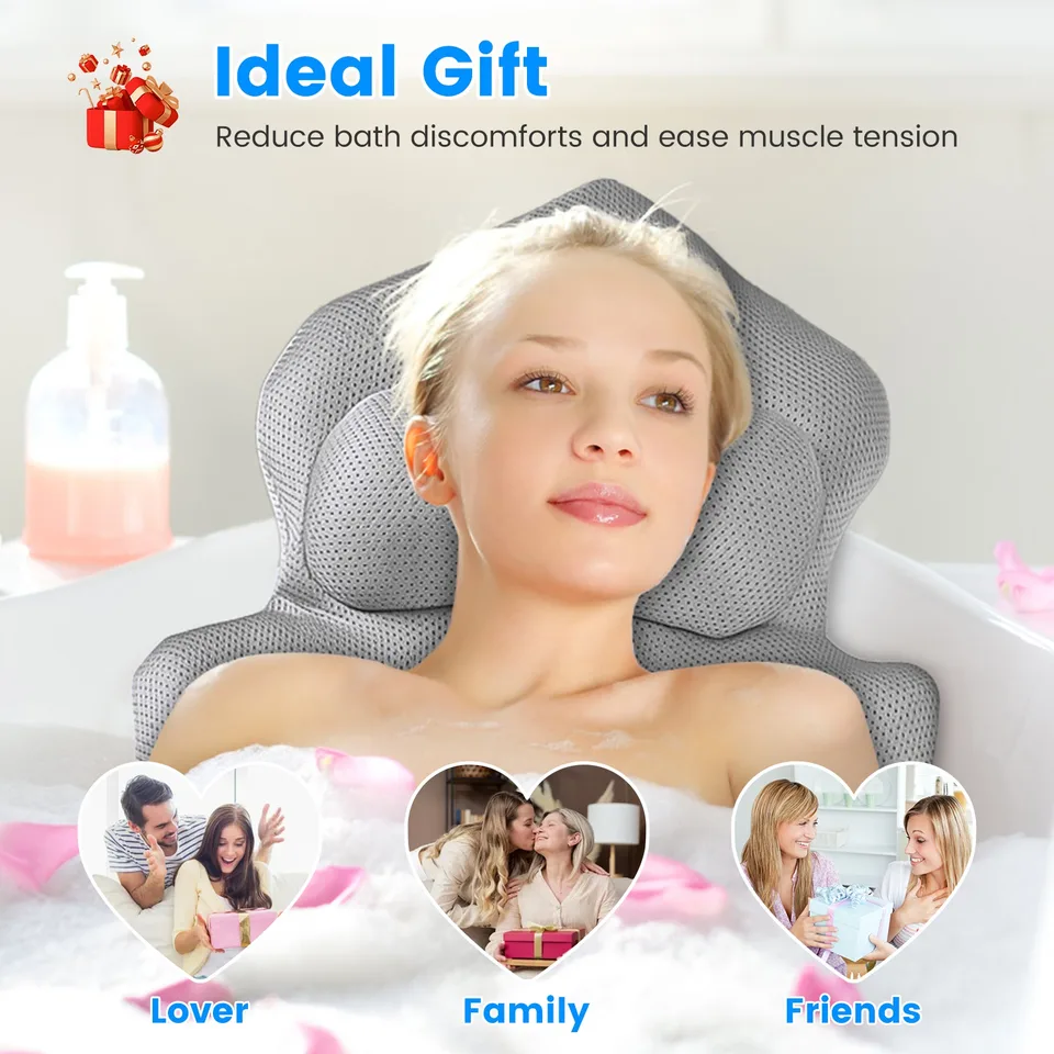 1 Pc Full Body Bath Pillow With Headrest Lumbar Support Quick-Drying Bathtub Cushion With Breathable 4D Honeycomb Mesh Cushion Nonslip view 2