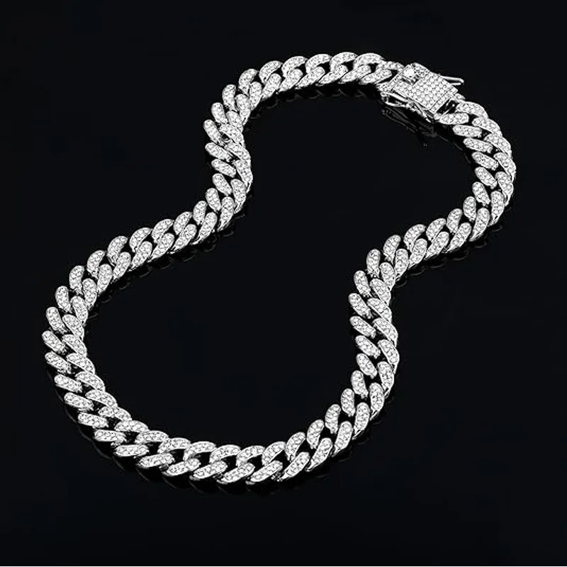13mm Width Football Pendant Necklace,Cuban Link Chain With Bling Football Charm, Hip Hop Jewelry For Men & Women, Perfect For Sports Fans & Rapper Style view 4
